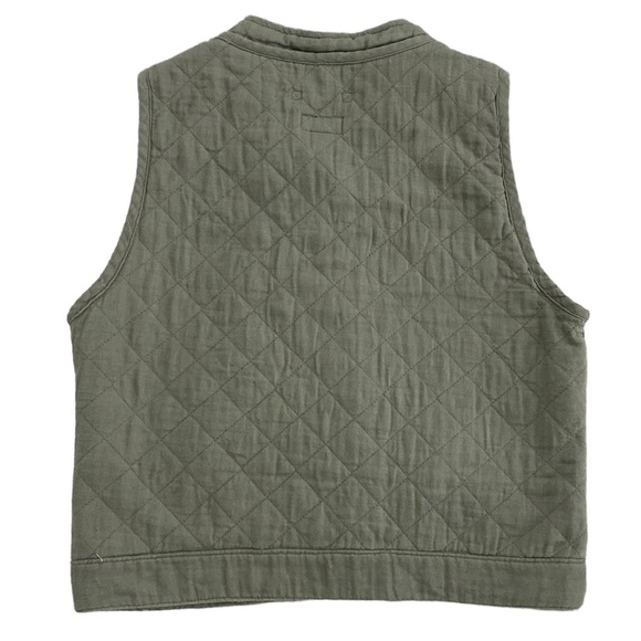 American Eagle Military Green Cotton Quilted Vest - Picture 5 of 5